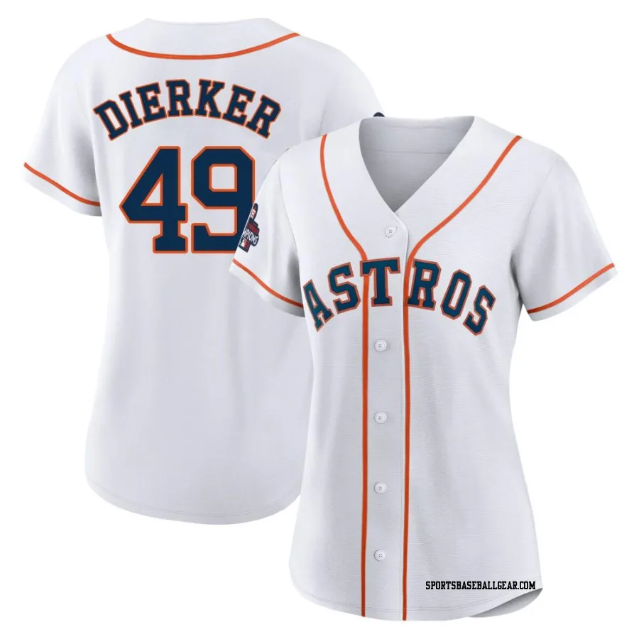 Larry Dierker Women's Houston Astros White Replica 2022 World Series Champions Home Jersey