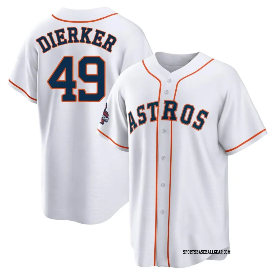 Larry Dierker Youth Houston Astros White Replica 2022 World Series Champions Home Jersey