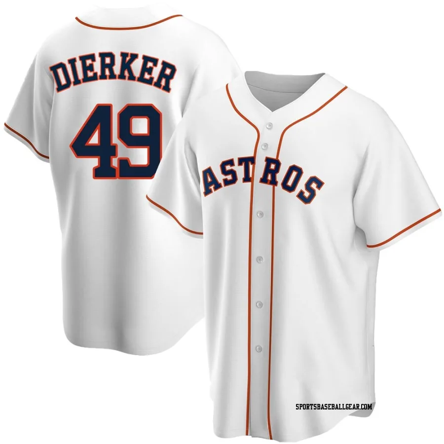 Larry Dierker Youth Houston Astros White Replica Home Jersey