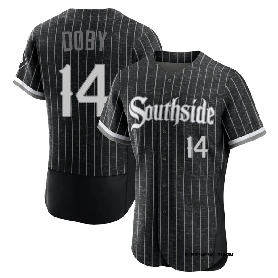 Larry Doby Men's Chicago White Sox Black Authentic 2021 City Connect Jersey