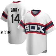 Larry Doby Men's Chicago White Sox White Replica Cooperstown Collection Jersey