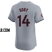 Larry Doby Men's Cleveland Guardians Gray Elite Road Jersey