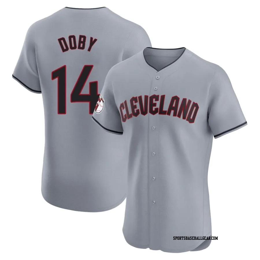 Larry Doby Men's Cleveland Guardians Gray Elite Road Jersey