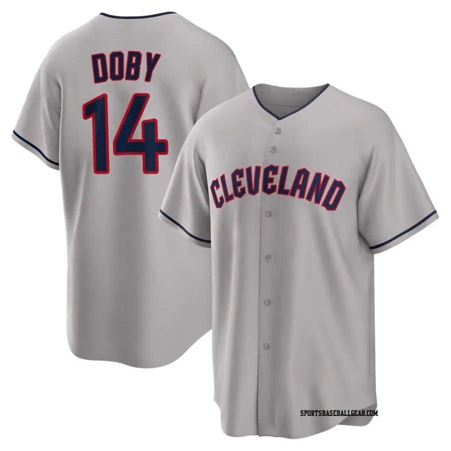 Larry Doby Men's Cleveland Guardians Gray Replica Road Jersey