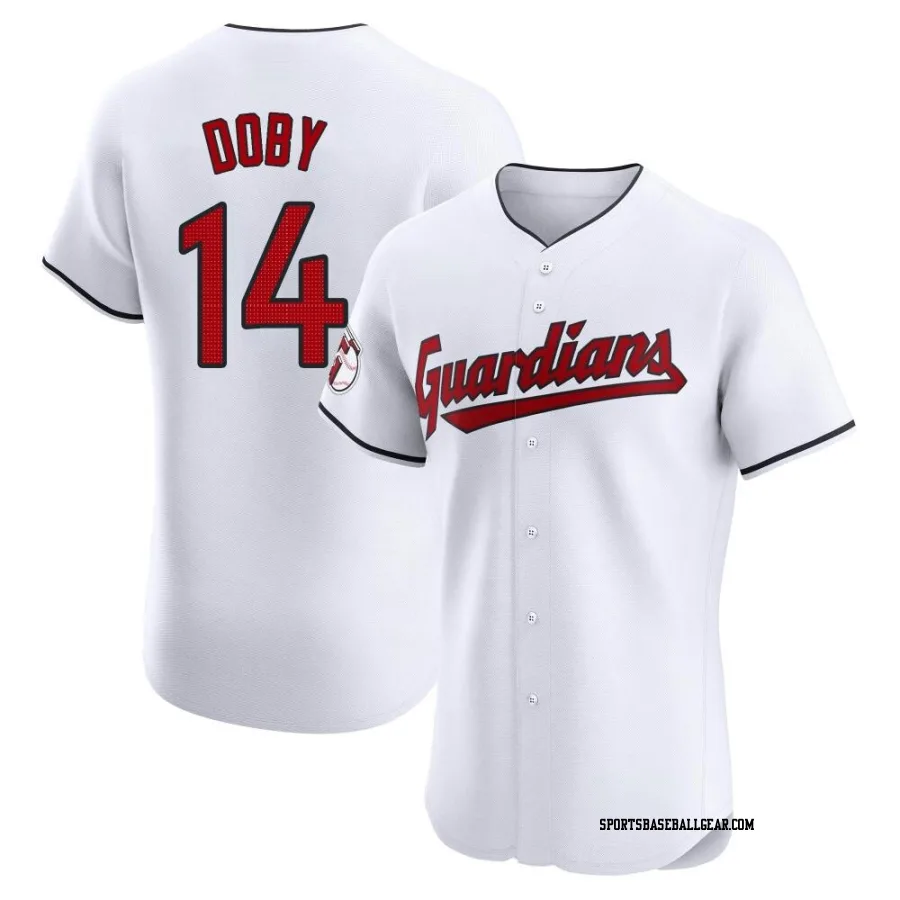 Larry Doby Men's Cleveland Guardians White Elite Home Jersey