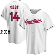 Larry Doby Men's Cleveland Guardians White Replica Home Jersey