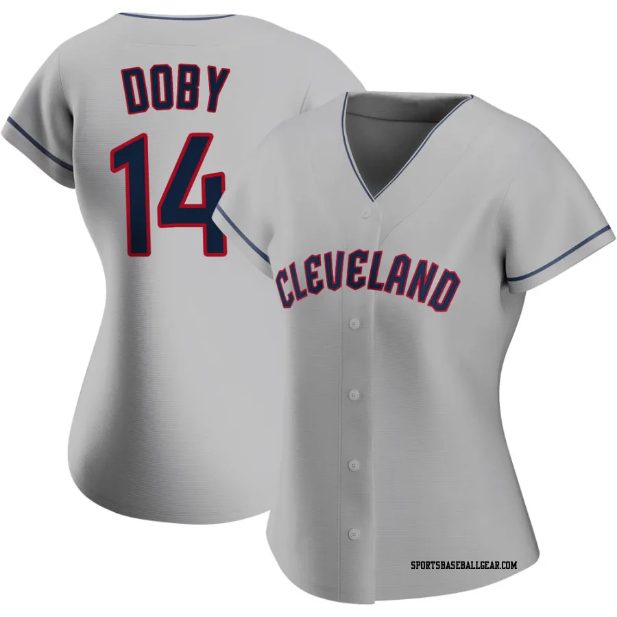 Larry Doby Women's Cleveland Guardians Gray Replica Road Jersey