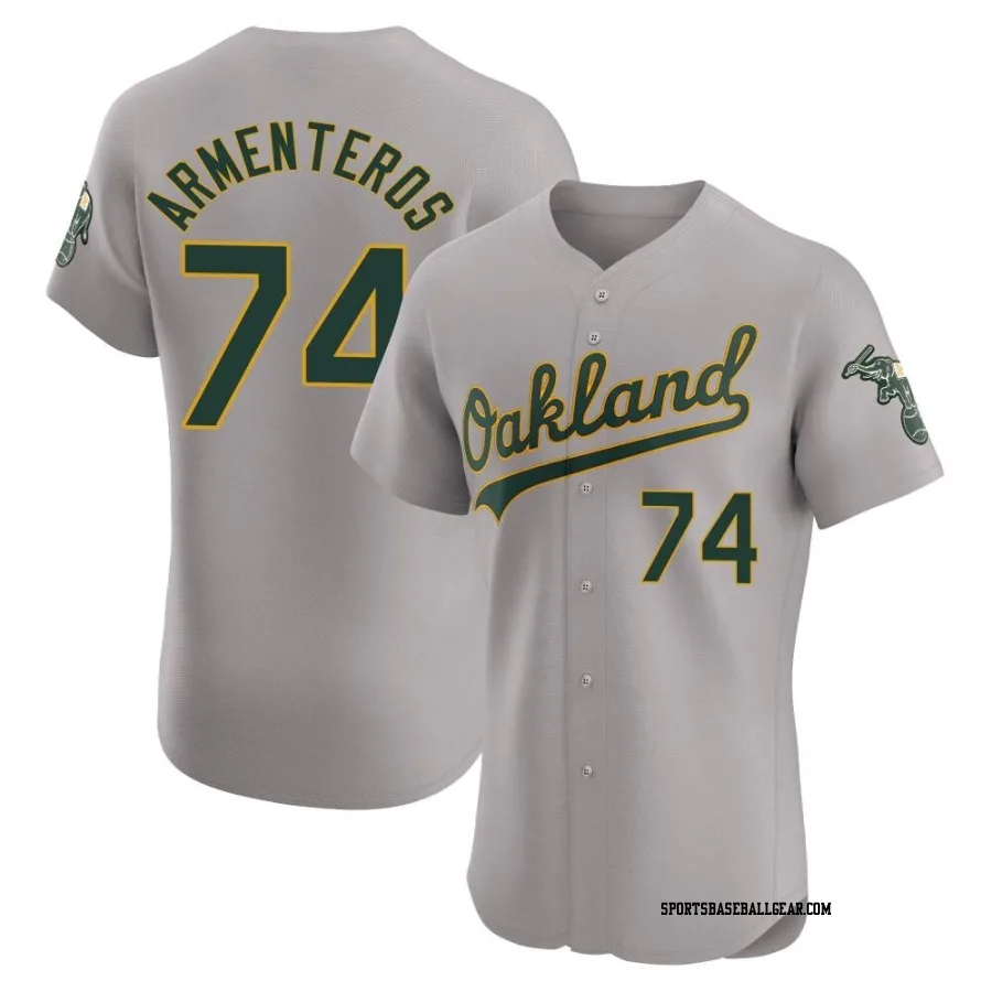 Lazaro Armenteros Men's Oakland Athletics Gray Elite Road Jersey