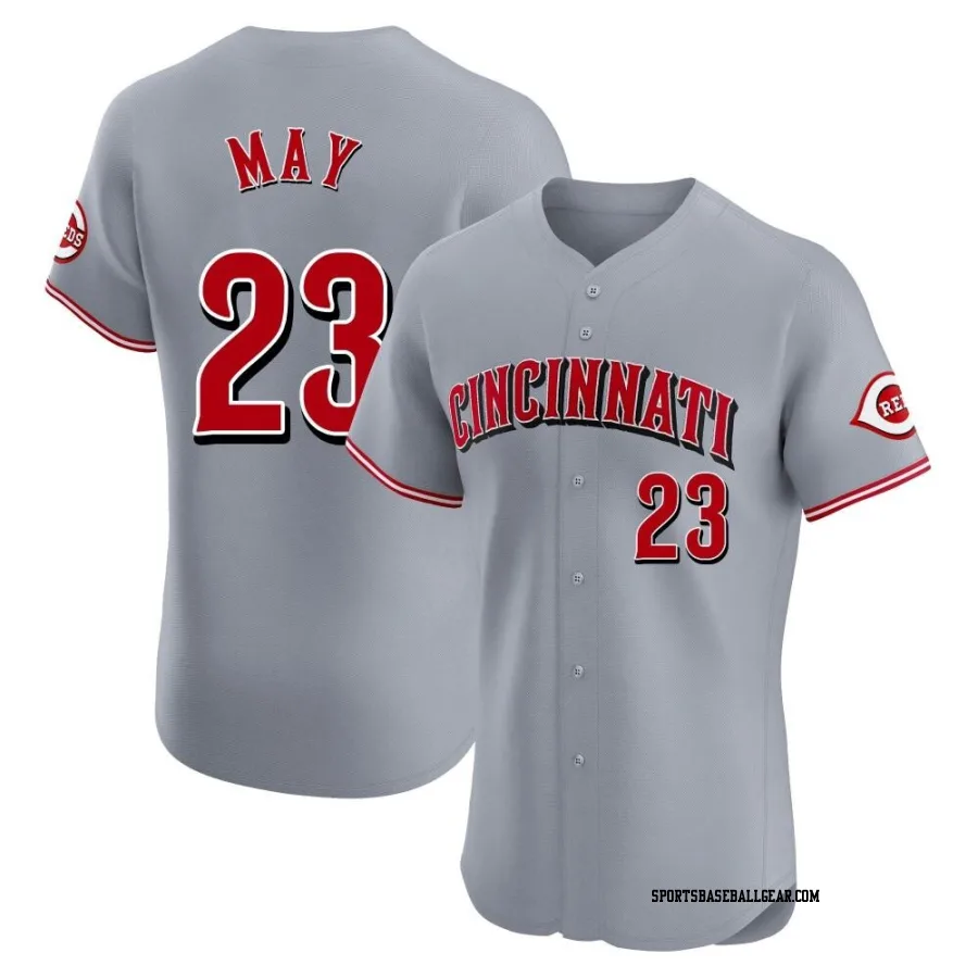 Lee May Men's Cincinnati Reds Gray Elite Road Jersey