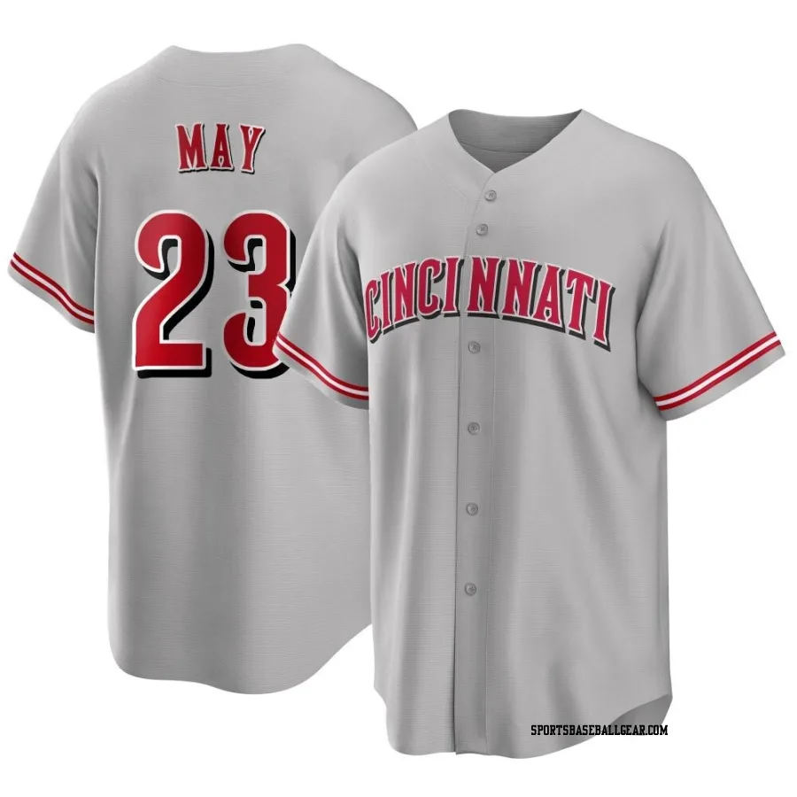 Lee May Men's Cincinnati Reds Gray Replica Road Jersey