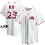 Lee May Men's Cincinnati Reds White Replica Home Jersey