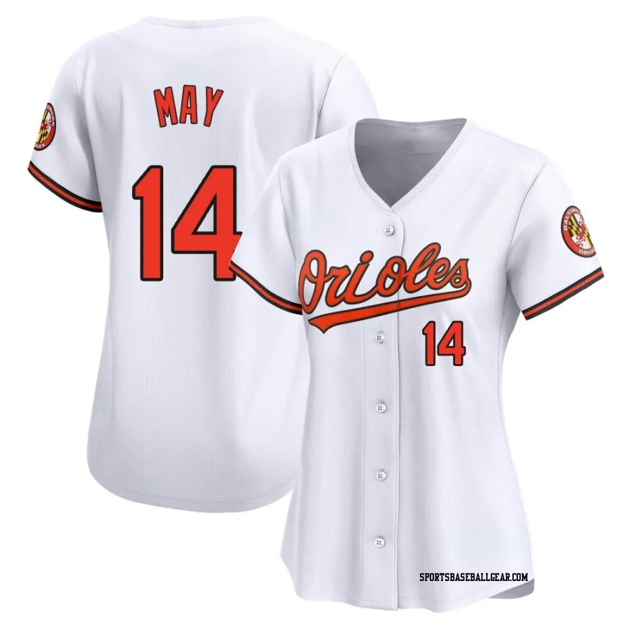 Lee May Women's Baltimore Orioles White Limited Home Jersey