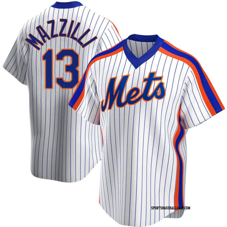 Lee Mazzilli Men's New York Mets White Replica Home Cooperstown Collection Jersey