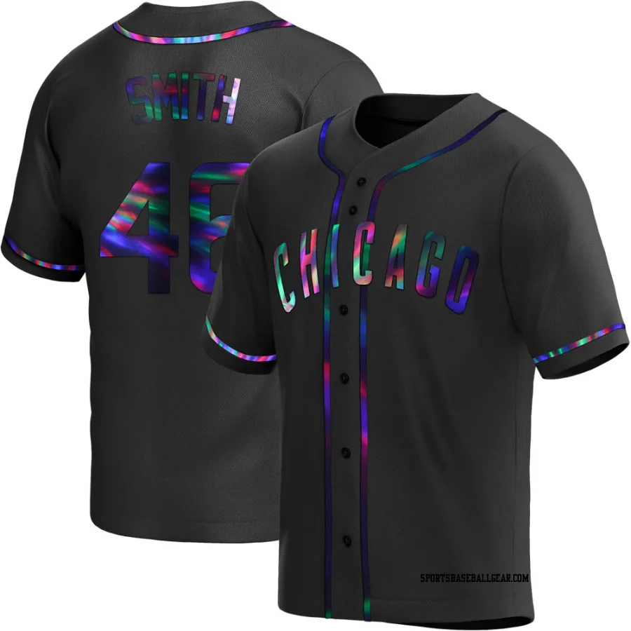 Lee Smith Men's Chicago Cubs Black Holographic Replica Alternate Jersey