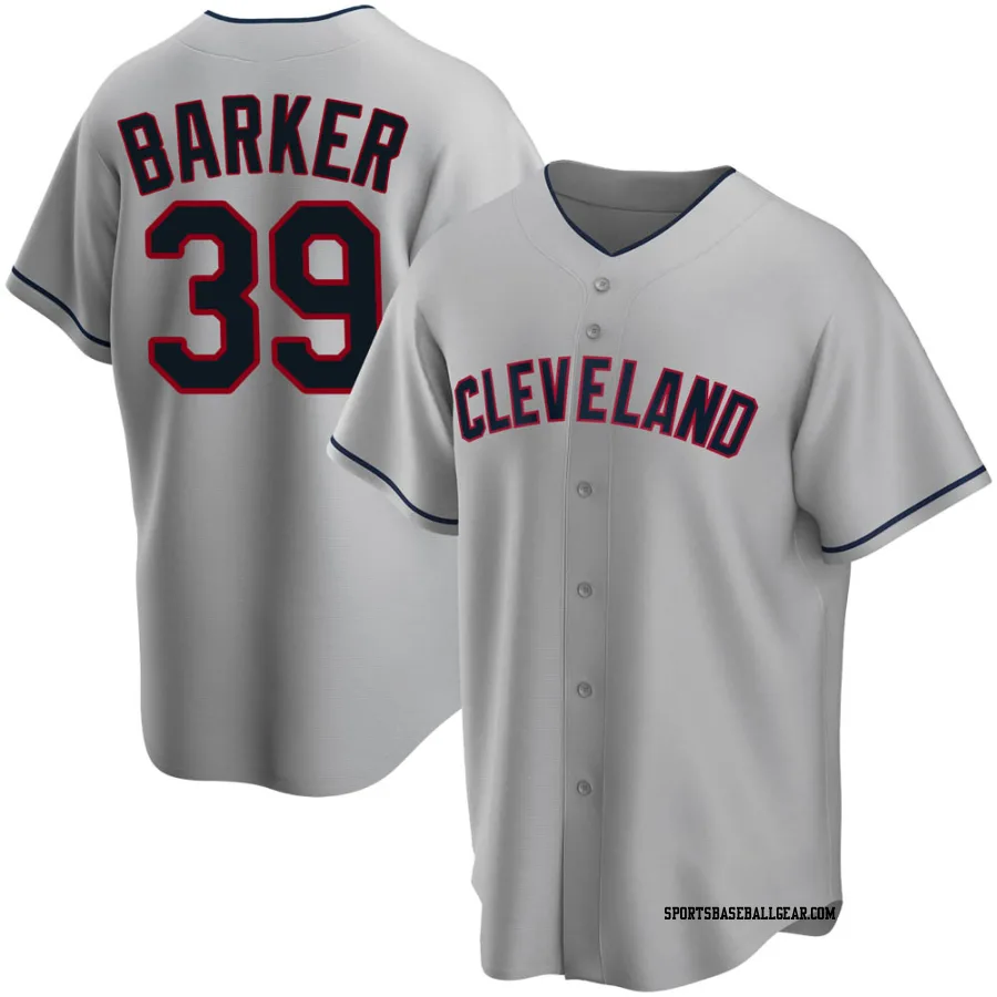 Len Barker Men's Cleveland Guardians Gray Replica Road Jersey