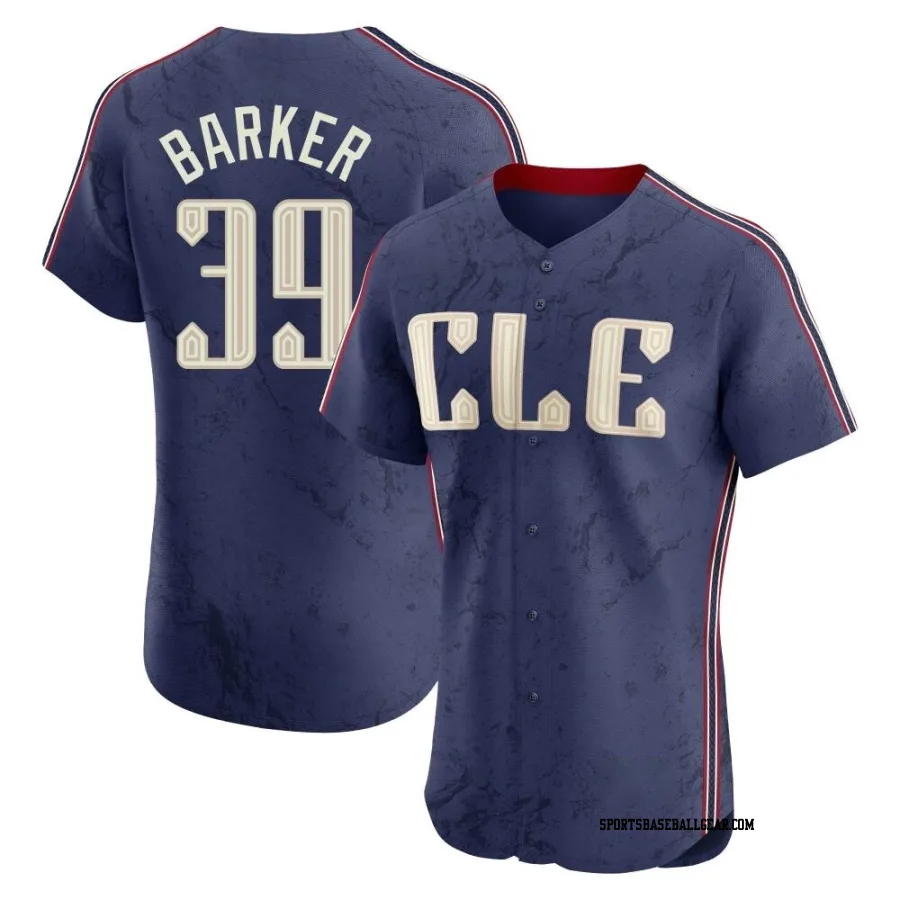 Len Barker Men's Cleveland Guardians Navy Elite 2024 City Connect Jersey