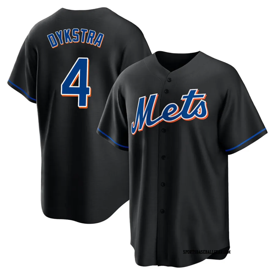 Lenny Dykstra Men's New York Mets Black Replica 2022 Alternate Jersey