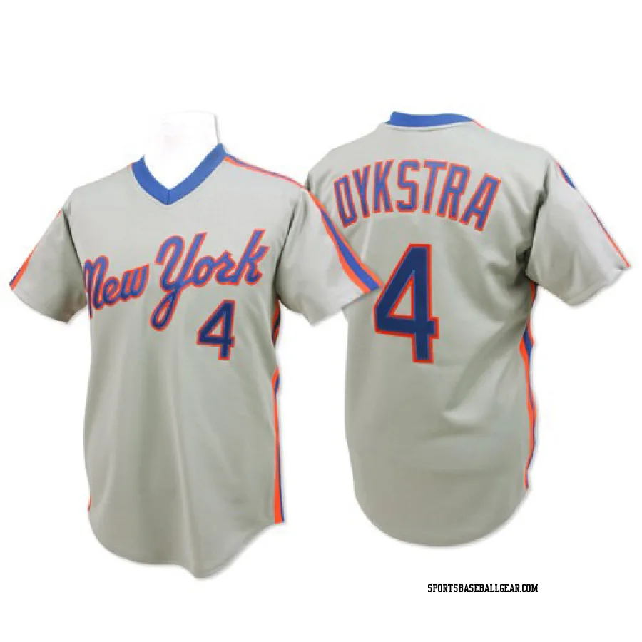 Lenny Dykstra Men's New York Mets Grey Authentic Throwback Jersey