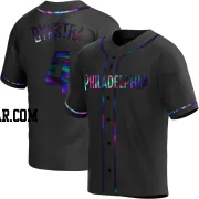 Lenny Dykstra Men's Philadelphia Phillies Black Holographic Replica Alternate Jersey