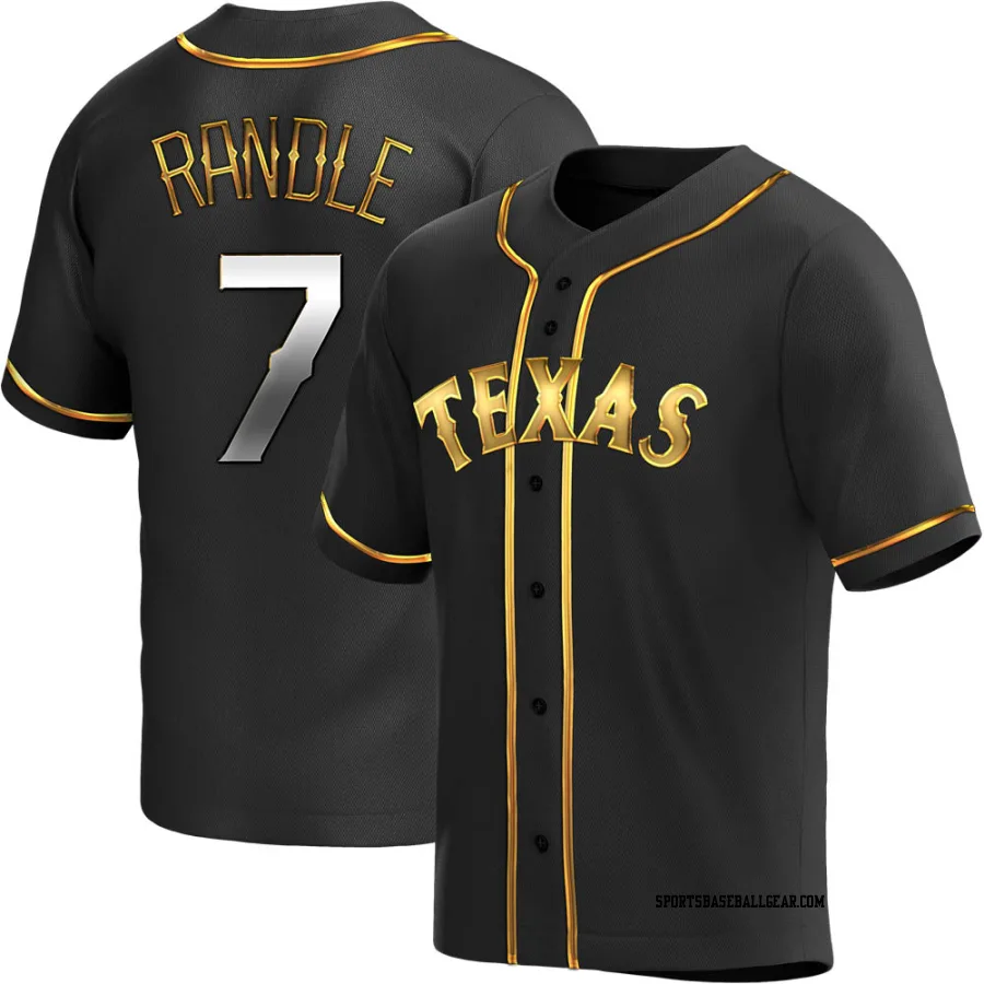 Lenny Randle Men's Texas Rangers Black Golden Replica Alternate Jersey