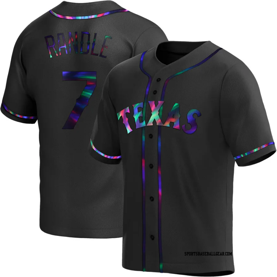 Lenny Randle Men's Texas Rangers Black Holographic Replica Alternate Jersey