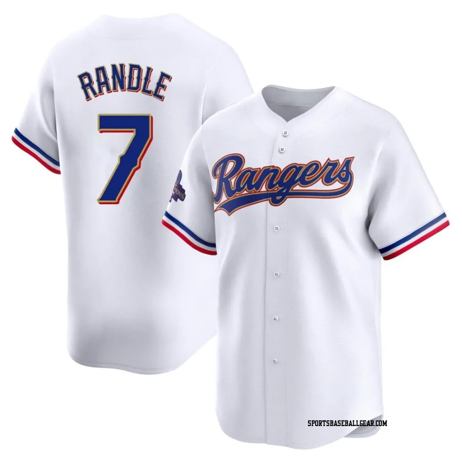 Lenny Randle Men's Texas Rangers Gold Limited White 2024 Collection Jersey