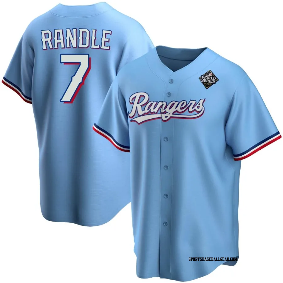 Lenny Randle Men's Texas Rangers Light Blue Replica Alternate 2023 World Series Jersey