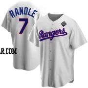 Lenny Randle Men's Texas Rangers White Replica Home Cooperstown Collection 2023 World Series Jersey