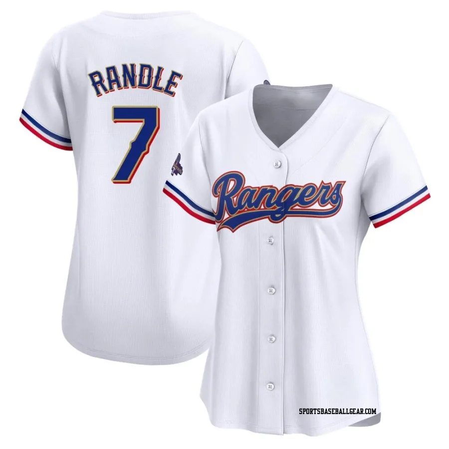 Lenny Randle Women's Texas Rangers Gold Limited White 2024 Collection Jersey