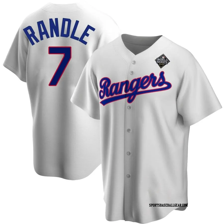 Lenny Randle Youth Texas Rangers White Replica Home Cooperstown Collection 2023 World Series Jersey