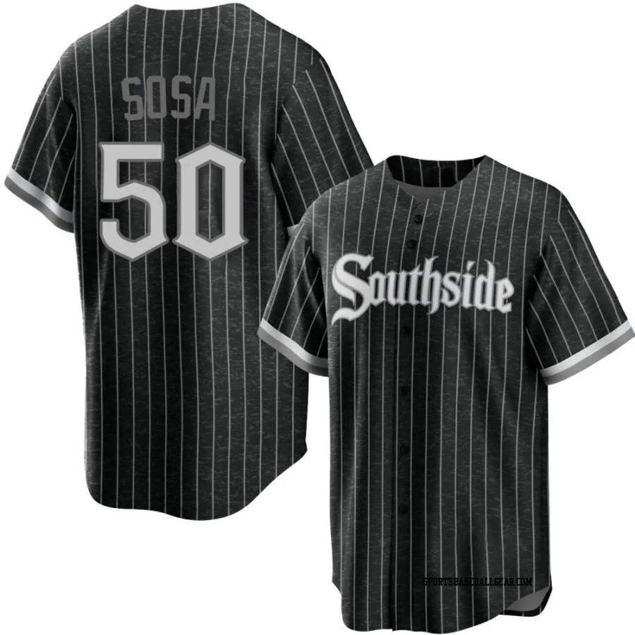 Lenyn Sosa Men's Chicago White Sox Black Replica 2021 City Connect Jersey