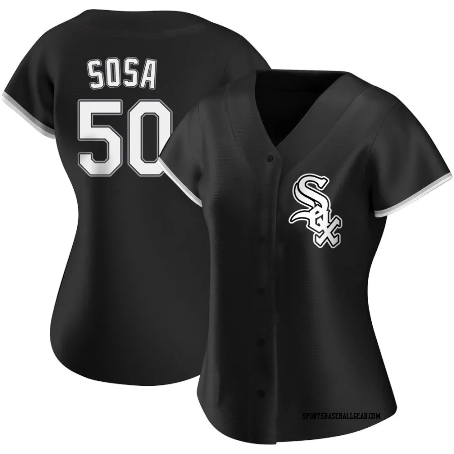 Lenyn Sosa Women's Chicago White Sox Black Replica Alternate Jersey