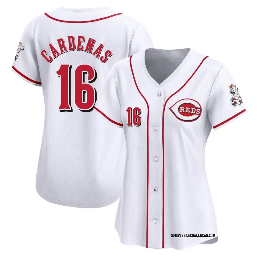 Leo Cardenas Women's Cincinnati Reds White Limited Home Jersey