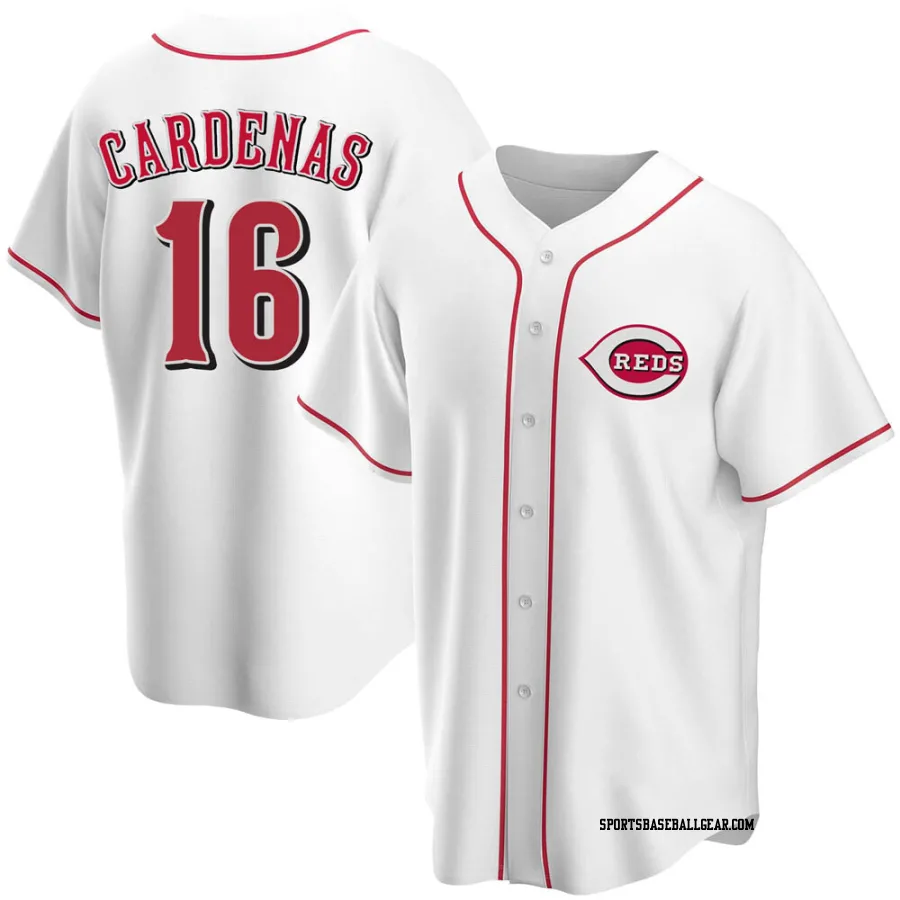 Leo Cardenas Youth Cincinnati Reds White Replica Home Jersey