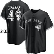 Leo Jimenez Men's Toronto Blue Jays Black/White Replica Jersey