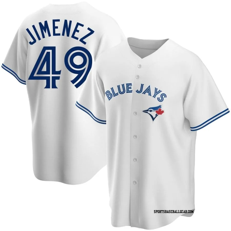 Leo Jimenez Men's Toronto Blue Jays White Replica Home Jersey