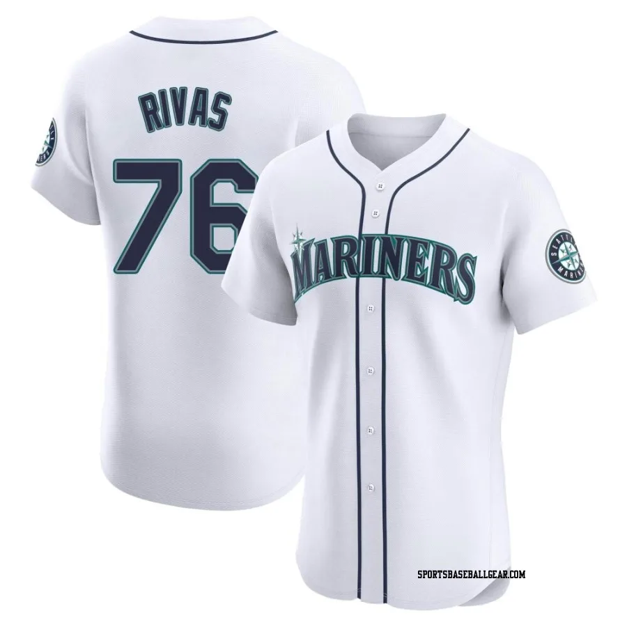 Leo Rivas Men's Seattle Mariners White Elite Home Jersey