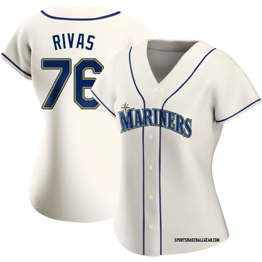 Leo Rivas Women's Seattle Mariners Cream Authentic Alternate Jersey