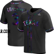 Leody Taveras Men's Texas Rangers Black Holographic Replica Alternate 2023 World Series Jersey