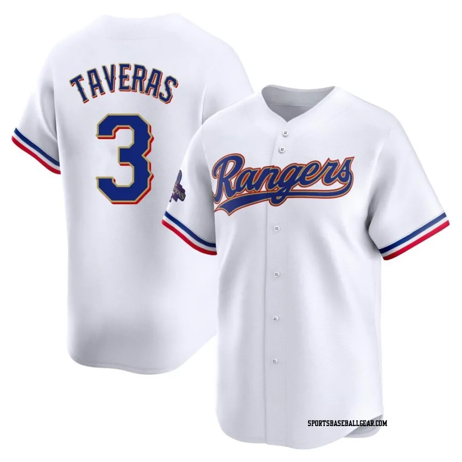 Leody Taveras Men's Texas Rangers Gold Limited White 2024 Collection Jersey