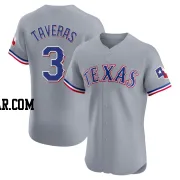 Leody Taveras Men's Texas Rangers Gray Elite Road Jersey