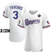 Leody Taveras Men's Texas Rangers White Authentic Home 2023 World Series Jersey