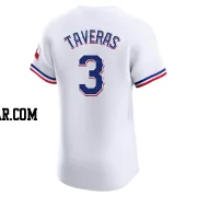 Leody Taveras Men's Texas Rangers White Elite Home Jersey