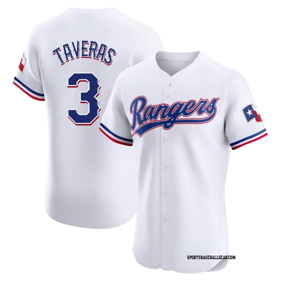 Leody Taveras Men's Texas Rangers White Elite Home Jersey