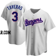 Leody Taveras Men's Texas Rangers White Replica Home Cooperstown Collection Jersey