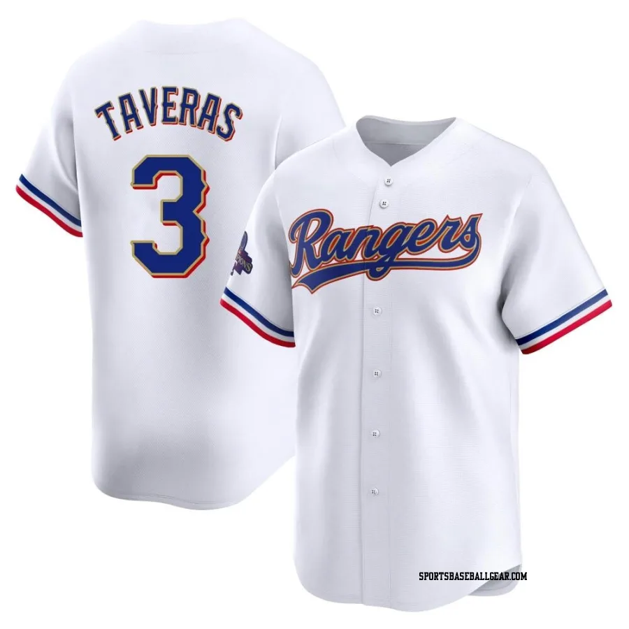 Leody Taveras Youth Texas Rangers Gold Limited White 2024 Collection Jersey