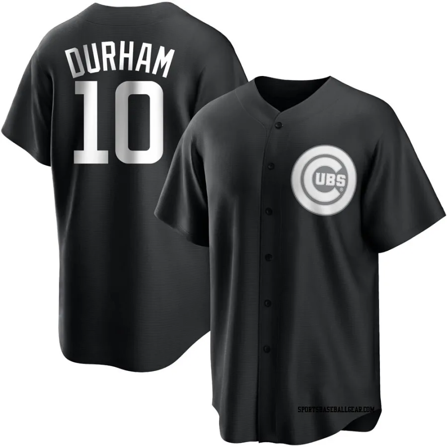 Leon Durham Men's Chicago Cubs Black/White Replica Jersey