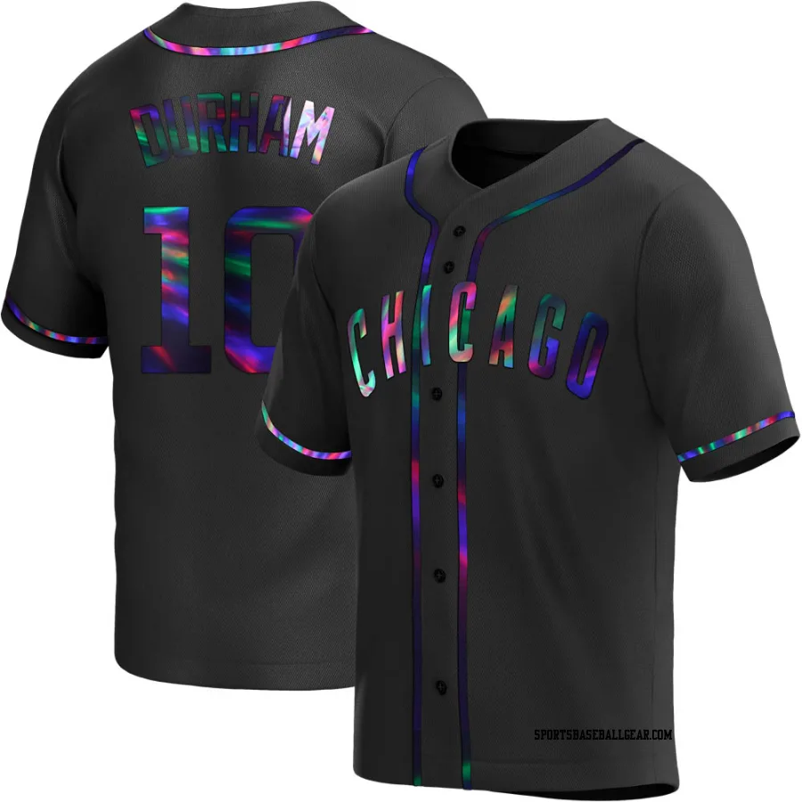 Leon Durham Youth Chicago Cubs Black Holographic Replica Alternate Jersey