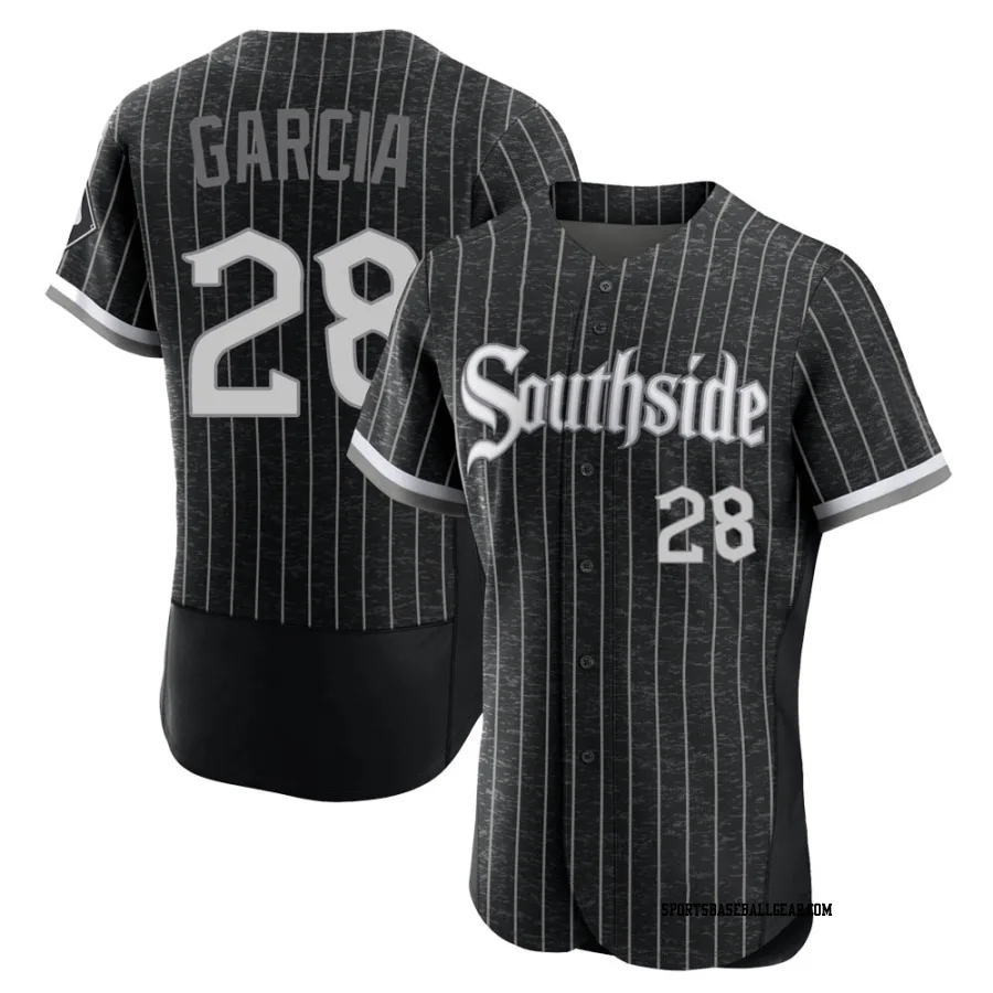 Leury Garcia Men's Chicago White Sox Black Authentic 2021 City Connect Jersey