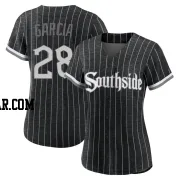 Leury Garcia Women's Chicago White Sox Black Authentic 2021 City Connect Jersey